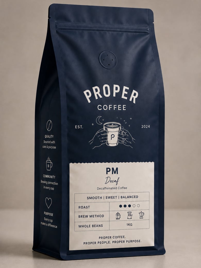 PM Decaf coffee bag